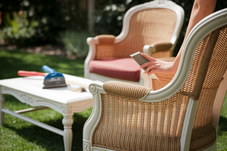 Réparer salon de jardin en résine tressée avec du bois : Comment faire