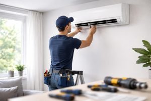 technicien-installation-climatisation-interieur-moderne